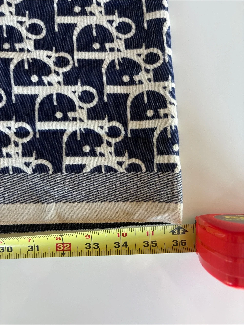 Dior Navy & Cream Repeat Logo Scarf/Pashimina